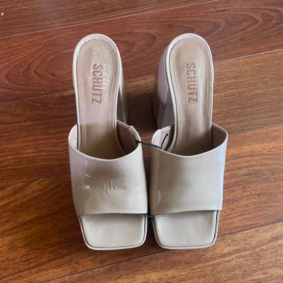 SCHUTZ Beige Platform Heels Size 7 - Picture 2 of 4